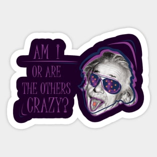 Albert Einstein • Am I or are the others crazy? v2 Sticker